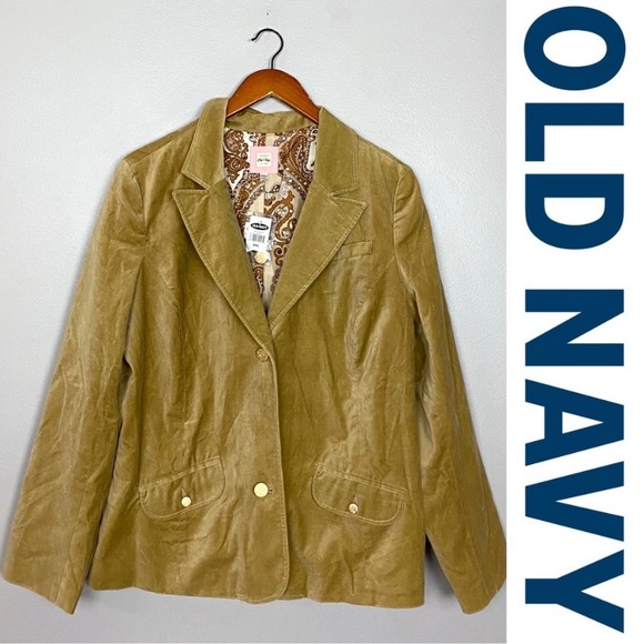 Old Navy Jackets & Blazers - Old Navy NEW Mustard Yellow Faux Suede Jacket XXL